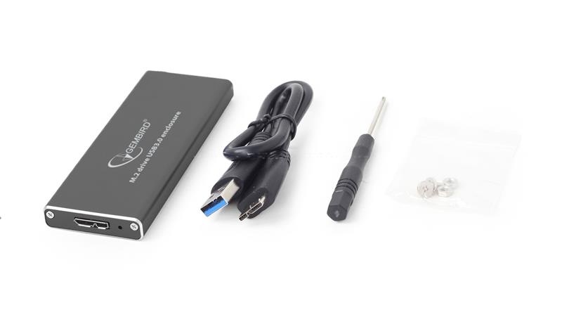 Зовнішня кишеня Gembird для підключення SSD M.2, USB 3.0, алюміній, Black (EE2280-U3C-01) EE2280-U3C-01 фото