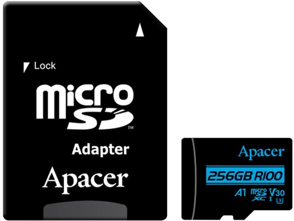Карта пам`ятi MicroSDXC 256GB UHS-I/U3 Class 10 Apacer (AP256GMCSX10U7-R) + SD адаптер AP256GMCSX10U7-R фото