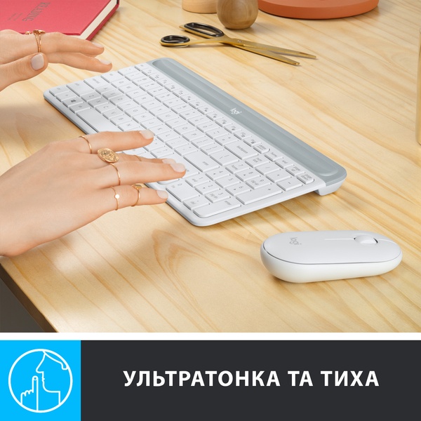 Комплект (клавіатура, мишка) бездротовий Logitech MK470 White USB (920-009205) 920-009205 фото