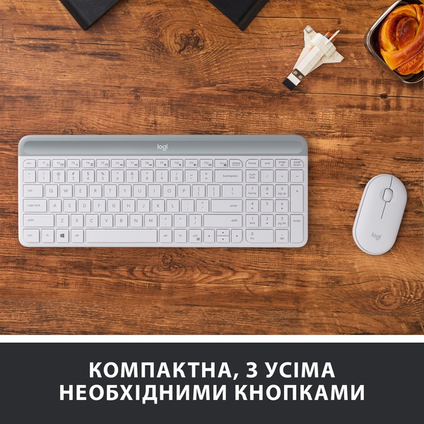 Комплект (клавіатура, мишка) бездротовий Logitech MK470 White USB (920-009205) 920-009205 фото