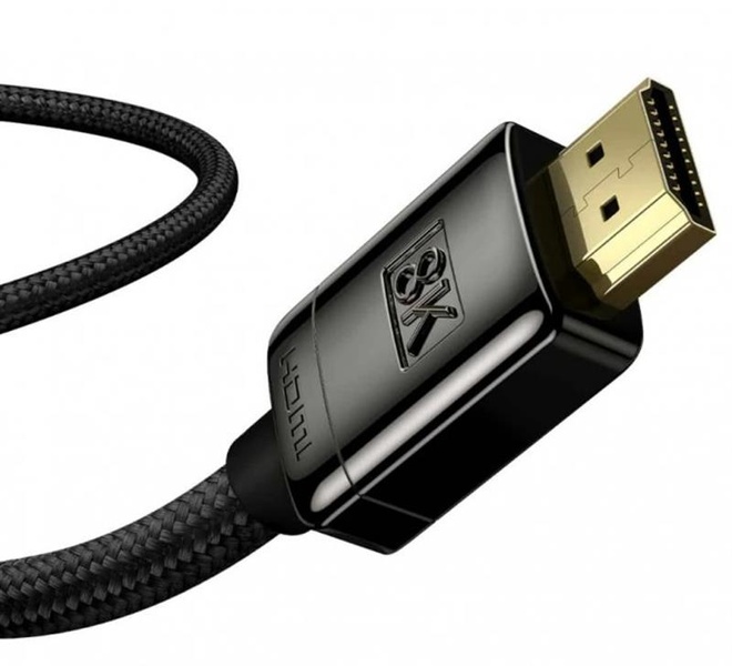 Кабель Baseus High Definition (Zinc alloy) HDMI - HDMI V 2.1, (M/M), 2 м, Black (WKGQ000101) WKGQ000101 фото
