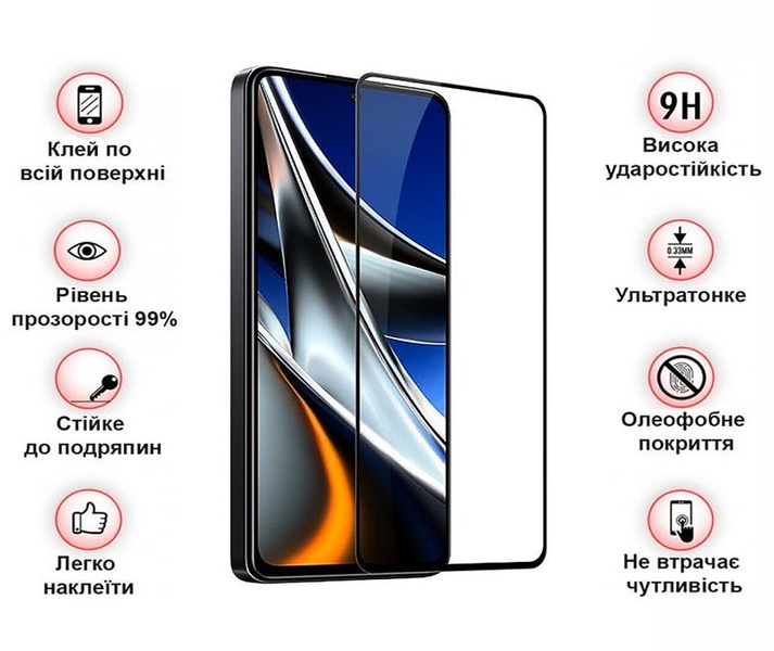 Захисне скло BeCover для Xiaomi Poco X4 Pro 5G Black (708149) 708149 фото