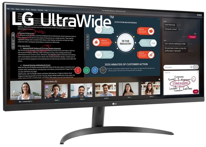 Монiтор LG 34" UltraWide 34WP500-B IPS Black 34WP500-B фото