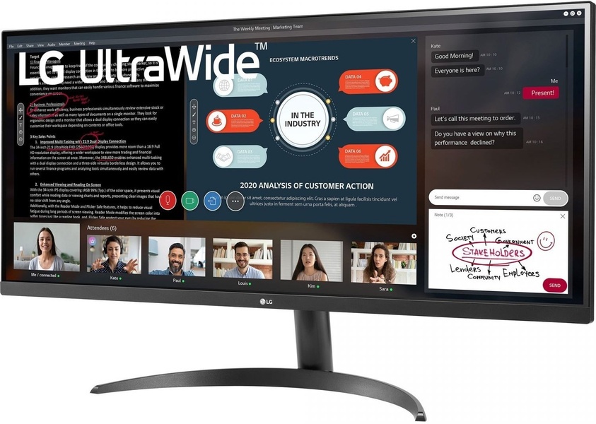 Монiтор LG 34" UltraWide 34WP500-B IPS Black 34WP500-B фото