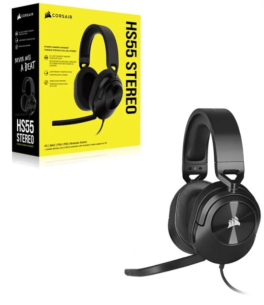 Гарнiтура Corsair HS55 Stereo Headset Carbon (CA-9011260-EU) CA-9011260-EU фото