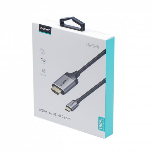 Кабель Choetech HDMI - USB Type-C (M/M), 1.8 м, Grey (CH0021-BK) CH0021-BK фото