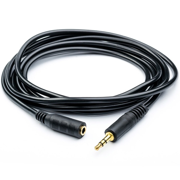 Аудіо-кабель Atcom 3.5 мм - 3.5 мм (M/F), 7.5 м, Black (11056) 11056 фото
