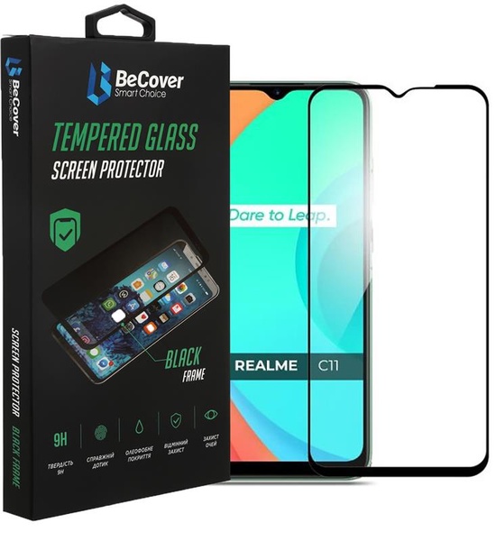 Захисне скло BeCover для Realme C11 2021 Black (708153) 708153 фото