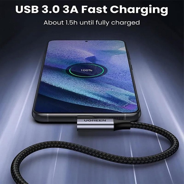Кабель Ugreen US385 USB - USB-C, 1м, Black (20299) 20299 фото