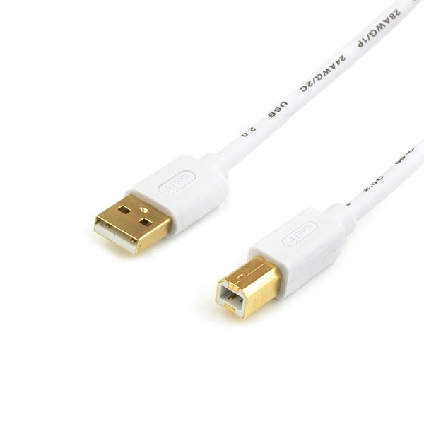 Кабель Atcom (14370) USB 2.0 AM/BM, 0.8м, білий 14370 фото