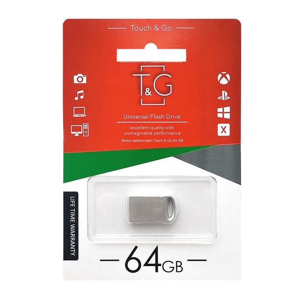 Флеш-накопичувач USB 64GB T&G 105 Metal Series Silver (TG105-64G) TG105-64G фото