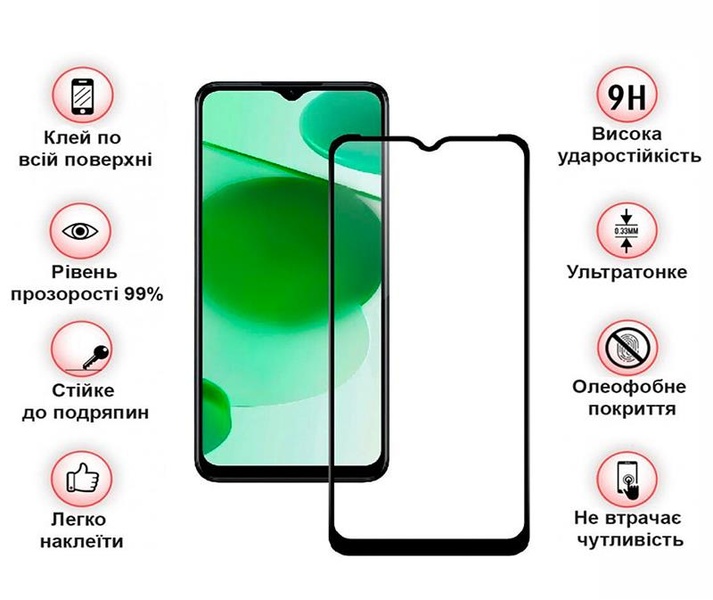 Захисне скло BeCover для Realme C35 Black (708155) 708155 фото