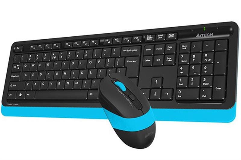 Комплект (клавіатура, мишка) бездротовий A4Tech FG1010S Black/Blue FG1010S (Blue) фото