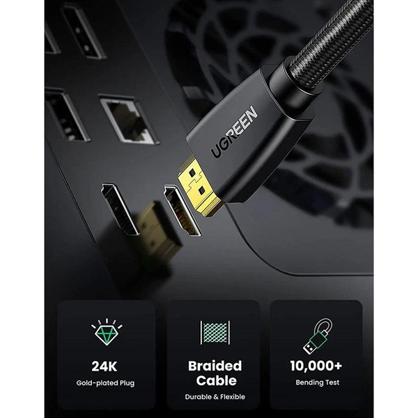 Кабель Ugreen HD118 HDMI - HDMI, 3 м, Black (40411) 40411 фото