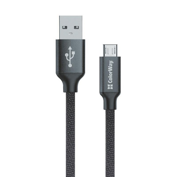 Кабель ColorWay USB-MicroUSB, 1м Black (CW-CBUM002-BK) CW-CBUM002-BK фото