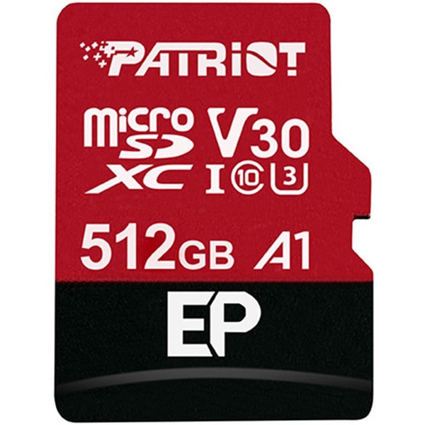 Карта пам`ятi MicroSDXC 512GB UHS-I/U3 Class 10 Patriot EP A1 R90/W80MB/s + SD-adapter (PEF512GEP31MCX) PEF512GEP31MCX фото
