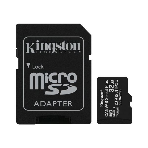 Карта пам`яті MicroSDHC 2x32GB UHS-I Class 10 Kingston Canvas Select Plus R100MB/s + SD-адаптер (SDCS2/32GB-2P1A) SDCS2/32GB-2P1A фото