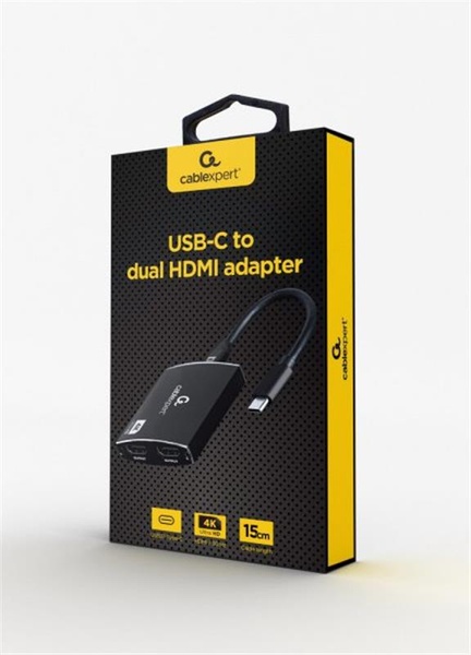 Адаптер Cablexpert (A-CM-HDMIF2-01) USB-C - 2HDMI/PD/Аудіо 3,5 A-CM-HDMIF2-01 фото