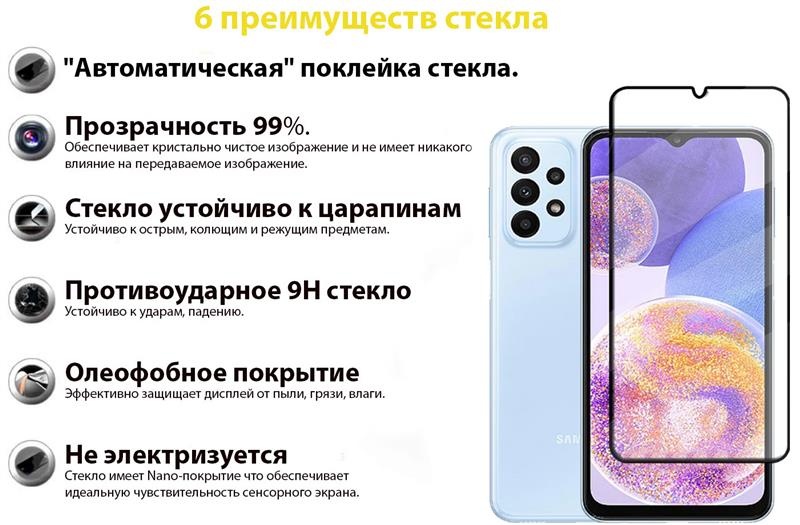 Захисне скло BeCover для Samsung Galaxy A23 SM-A235 Black (707355) 707355 фото