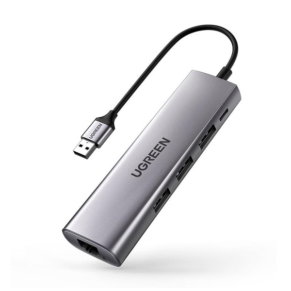 Концентратор USB Type-C Ugreen CM266 3xUSB 3.0 + HDMI + RJ45 1000M Ethernet, Gray (60812) 60812 фото