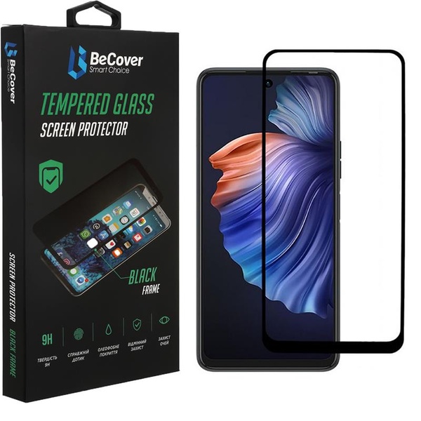 Захисне скло BeCover для Tecno Pova 3 (LF7n) Black (708163) 708163 фото