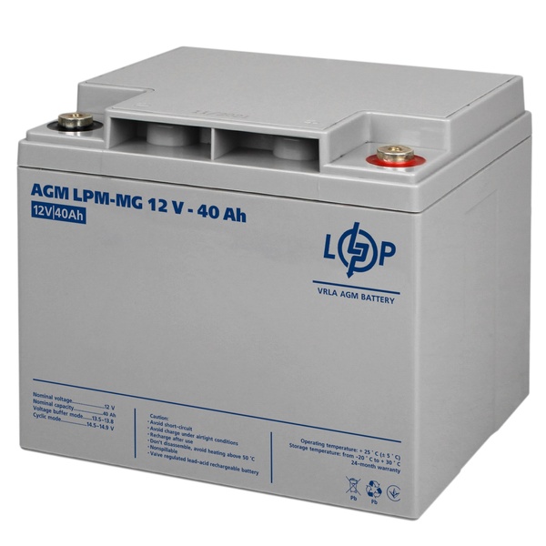 Акумуляторна батарея LogicPower 12V 40AH (LPM-MG 12 - 40 AH) AGM мультигель LP3874 фото