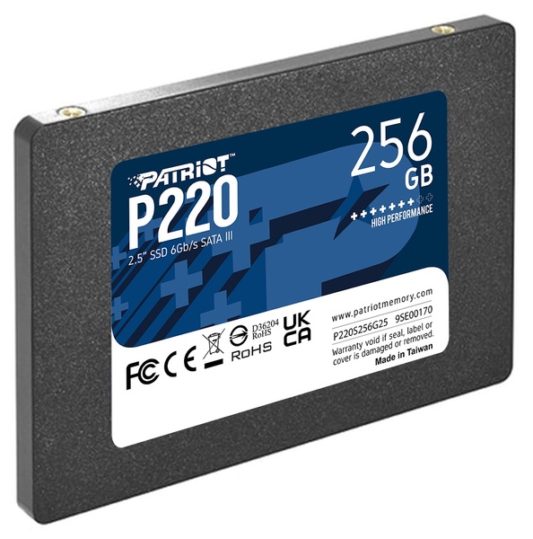 Накопичувач SSD 256GB Patriot P220 2.5" SATAIII TLC (P220S256G25) P220S256G25 фото