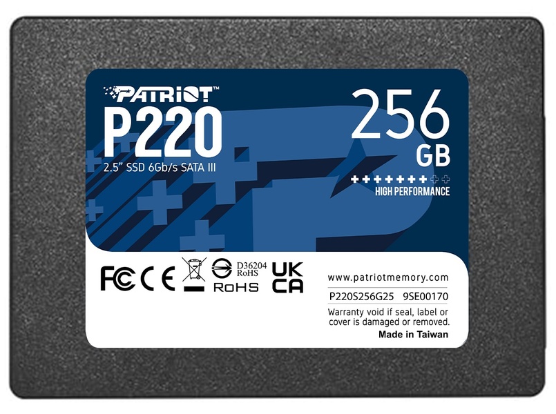 Накопичувач SSD 256GB Patriot P220 2.5" SATAIII TLC (P220S256G25) P220S256G25 фото