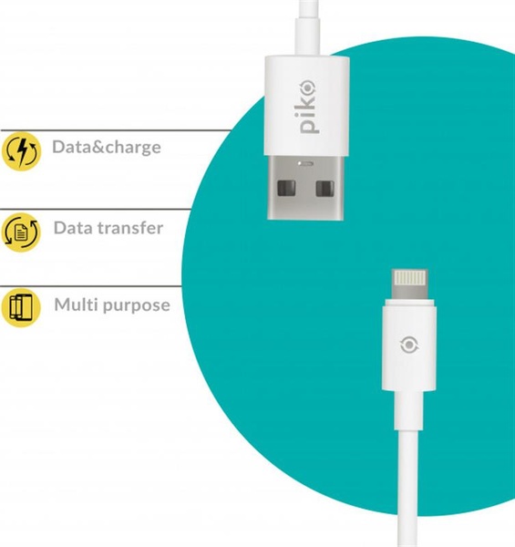 Кабель Piko CB-UL10 USB-Lightning 0.2м White (1283126493836) 1283126493836 фото