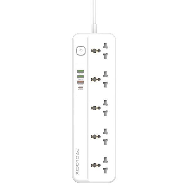 Фільтр живлення ProLogix Premium (PR-SC5415W) 5 розеток, 4 USB (1 PD +1 QC3.0 +2 AUTO ID), 2 м, білий PR-SC5415W фото