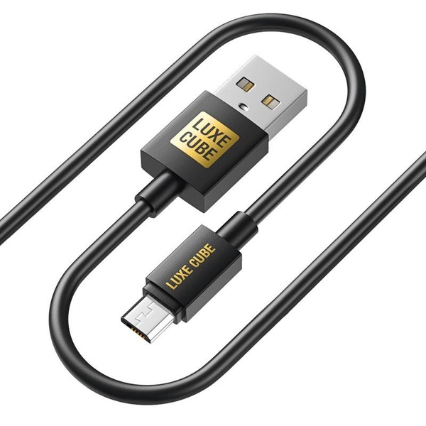 Кабель Luxe Cube USB-microUSB, 3А, 2м, чорний (8886888698483) 8886888698483 фото