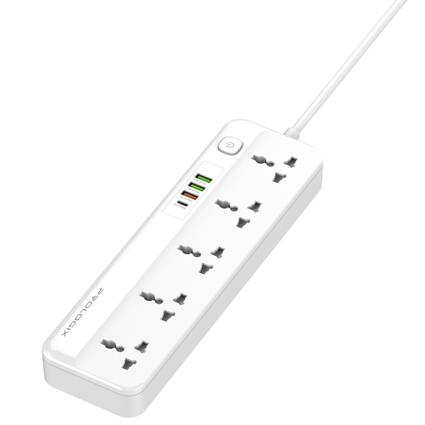 Фільтр живлення ProLogix Premium (PR-SC5415W) 5 розеток, 4 USB (1 PD +1 QC3.0 +2 AUTO ID), 2 м, білий PR-SC5415W фото