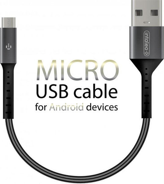 Кабель Intaleo CB0 USB-microUSB 0.2м Black/Grey (1283126495632) 1283126495632 фото