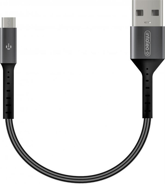 Кабель Intaleo CB0 USB-microUSB 0.2м Black/Grey (1283126495632) 1283126495632 фото