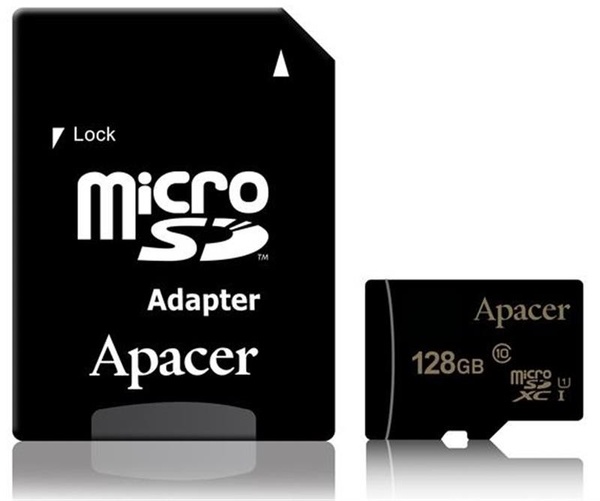Карта пам`ятi MicroSDXC 128GB UHS-I Class 10 Apacer + SD adapter (AP128GMCSX10U1-R) AP128GMCSX10U1-R фото