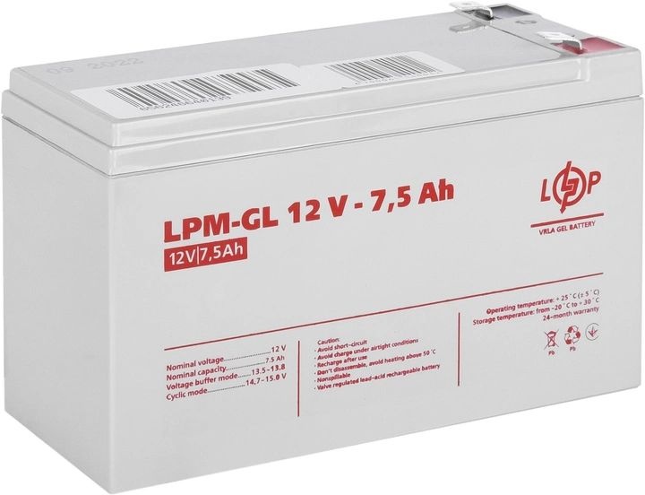 Акумуляторна батарея LogicPower 12V 7.5AH (LPM-GL 12 - 7.5 AH) GEL LP6562 фото