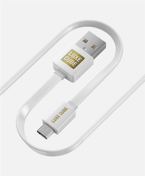 Кабель Luxe Cube Flat USB-microUSB, 1м, білий (2231252967010) 2231252967010 фото