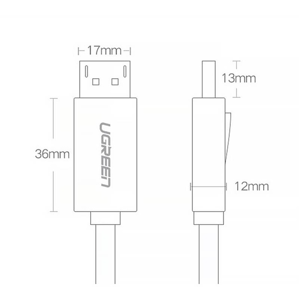 Кабель Ugreen DP102 DisplayPort - DisplayPort, 2 м, Black (10211) 10211 фото