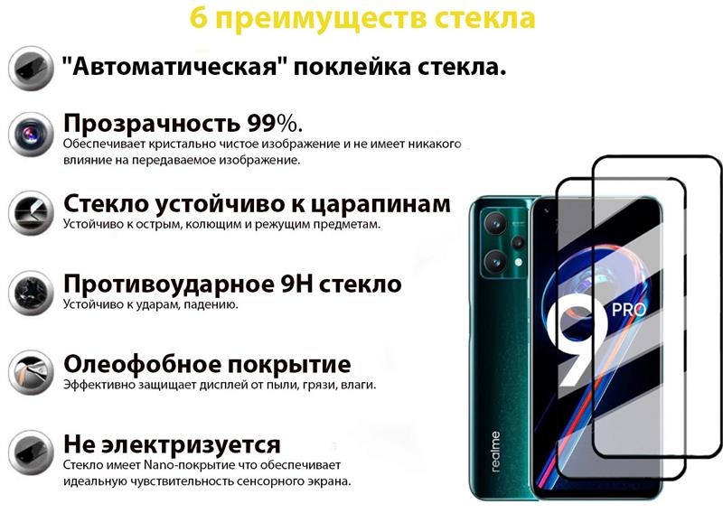 Захисне скло BeCover для Realme 9 Pro/9i Black (707878) 707878 фото