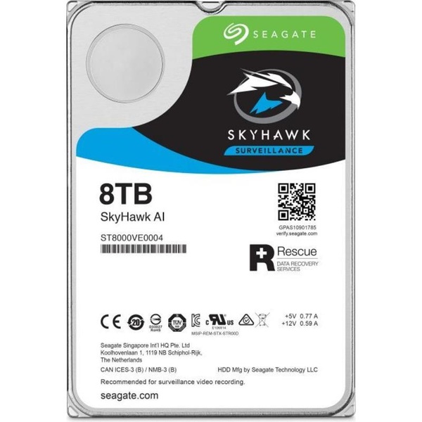 Накопичувач HDD SATA 8.0TB Seagate SkyHawk AI Surveillance 7200rpm 256MB (ST8000VE001) ST8000VE001 фото