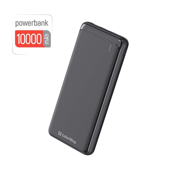 Універсальна мобільна батарея ColorWay Slim 10000mAh Black (CW-PB100LPF2BK) CW-PB100LPF2BK фото