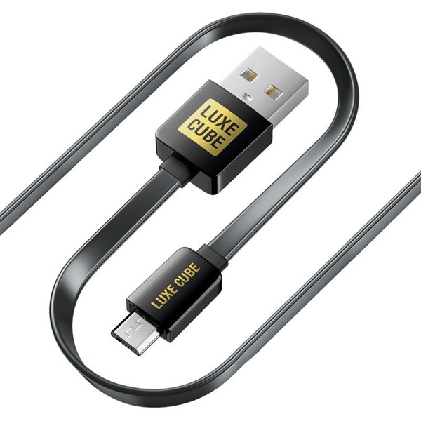 Кабель Luxe Cube Flat USB-microUSB, 1м, чорний (2231252966013) 2231252966013 фото