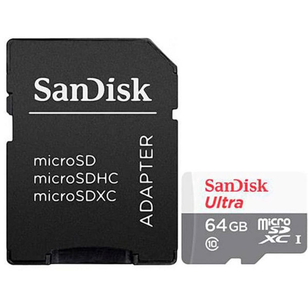 Карта пам`яті MicroSDXC 64GB UHS-I Class 10 SanDisk Ultra R100/W10MB/s + SD-адаптер (SDSQUNR-064G-GN3MA) SDSQUNR-064G-GN3MA фото