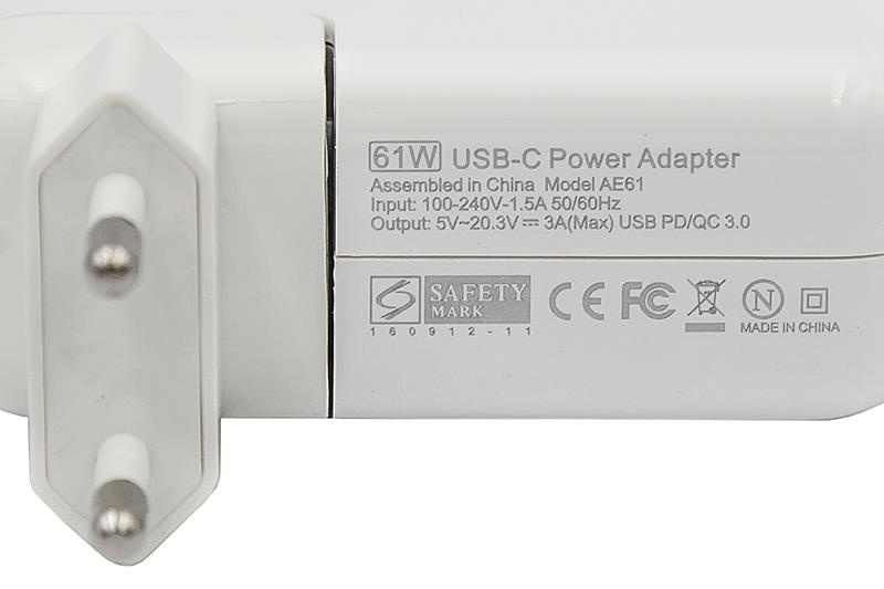 Блок живлення PowerPlant для ноутбуков Apple 220V, 20V 61W (USB Type-C) (AP61HCUSB) AP61HCUSB фото