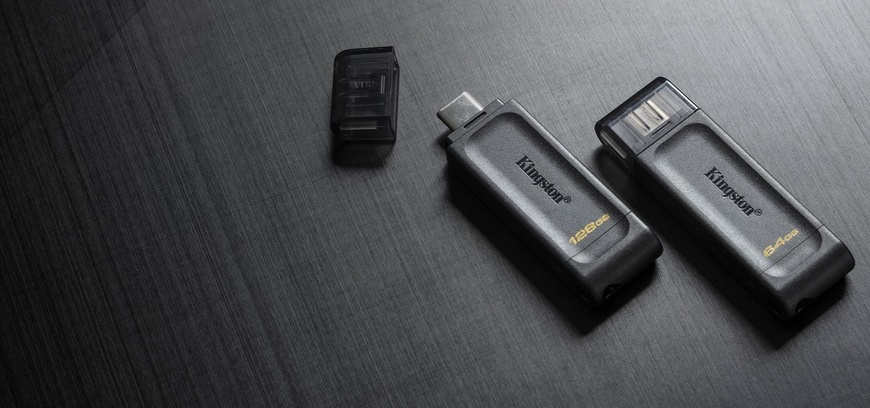 Флеш-накопичувач USB3.2 128GB Type-C Kingston DataTraveler 70 Black (DT70/128GB) DT70/128GB фото