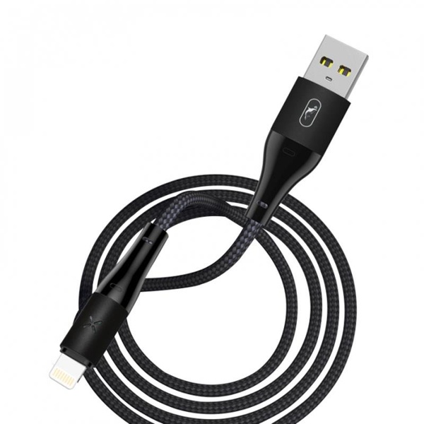 Кабель SkyDolphin S49L LED Aluminium Alloy USB - Lightning 1м, Black (USB-000567) USB-000567 фото