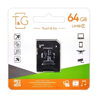 Карта пам`ятi MicroSDXC 64GB UHS-I Class 10 T&G + SD-adapter (TG-64GBSDCL10-01) TG-64GBSDCL10-01 фото