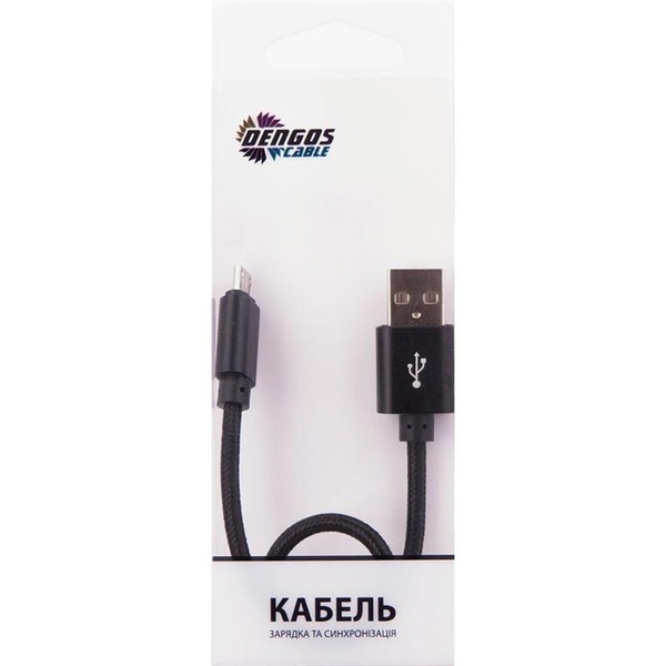 Кабель Dengos USB-microUSB 0.25м Black (NTK-M-SHRT-BLACK) NTK-M-SHRT-BLACK фото