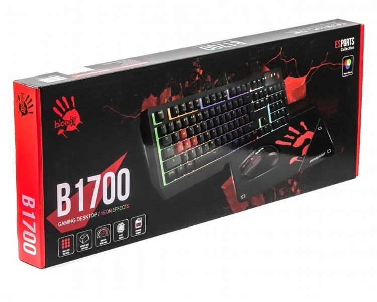 Комплект (клавіатура, мишка) A4Tech B1700 Bloody Black B1700 Bloody (Black) фото