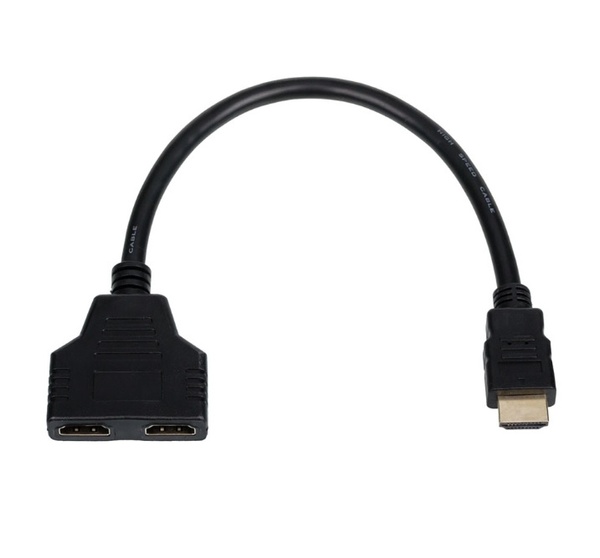 Кабель-розгалужувач Atcom HDMI - 2хHDMI, (M/F), 0.1 м, Black (10901) 10901 фото